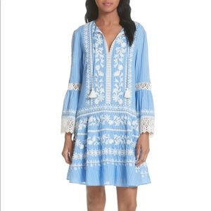 NEW tory burch blue gabriella dress (worn once)